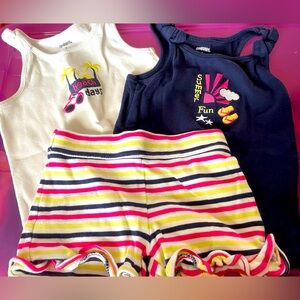 Girls Gymboree set (2 tank tops & matching shorts), Size: 3T/3